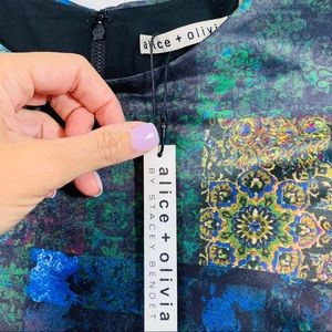 NWT Alice + Olivia Clyde Patchwork sheath dress